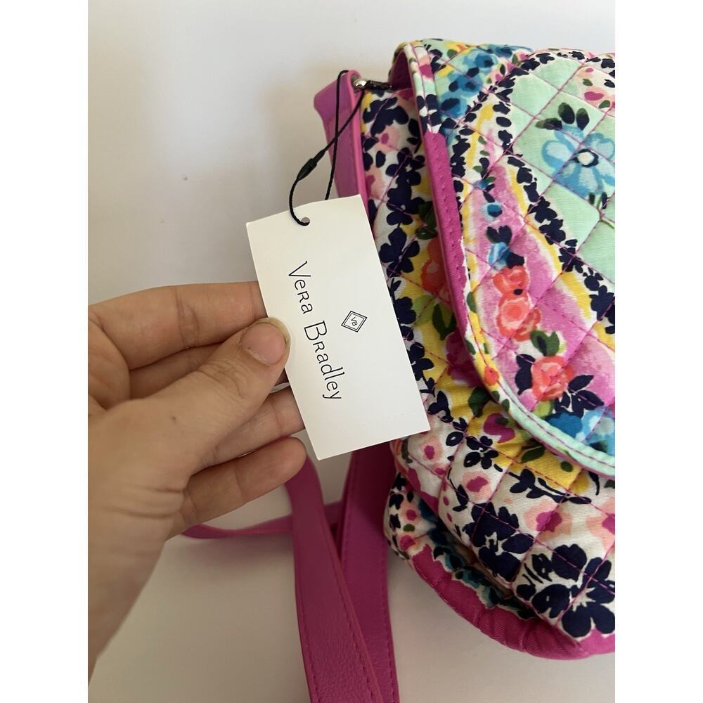 NWT Vera Bradley Carson Crossbody Bag Wildflower Paisley Flap Purse Floral - Picture 3 of 13